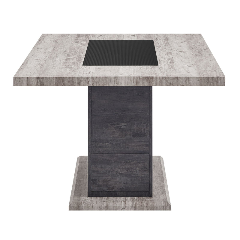 D8030 - 6 Piece Dining Room Set (Dining Table With 2 Storage Drawers And 1 Storage Door, 4 Dining Chairs And Bench) - Black / Brown