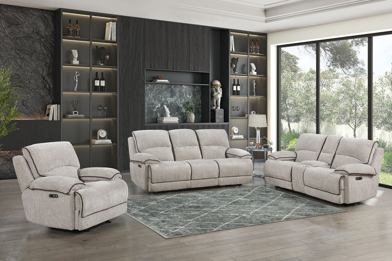 Camden - Dual Reclining Console Loveseat - Beige / Brown