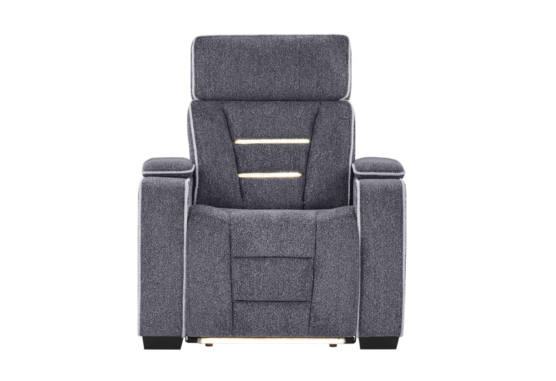 U1895 - P2 Reclining Sofa / Console Reclining Loveseat / Recliner - Dark Gray