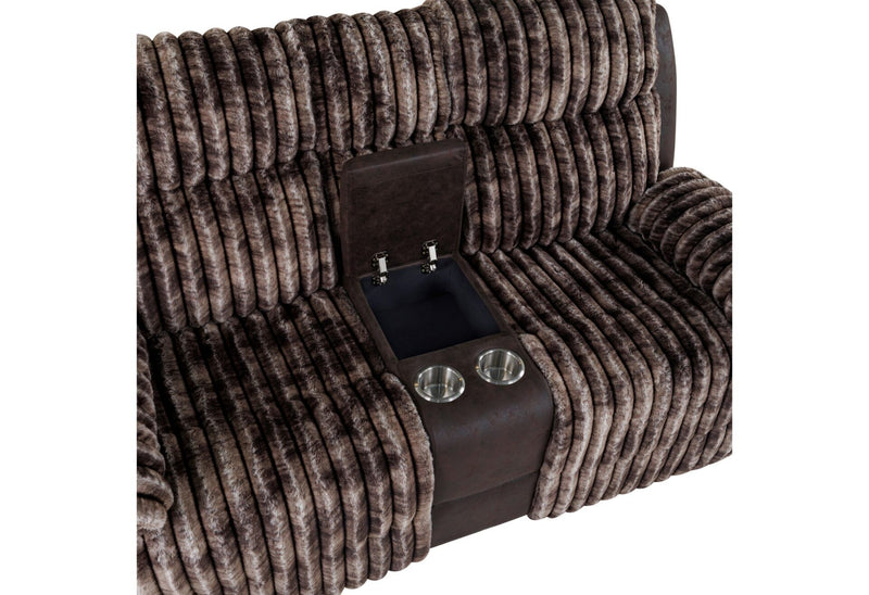 U6028 - 3 Piece Living Room Set (Reclining Sofa / Console Reclining Loveseat / Glider Recliner) - Brown