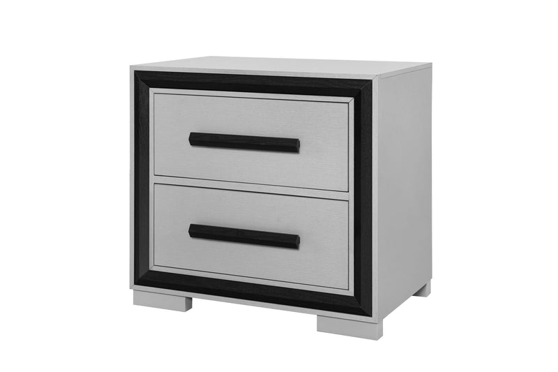Amelia - 5 Piece King Bedroom Set (King Bed With LED, Cooler And Speaker) - Black / Gray