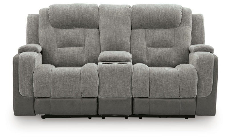 Mixed Motion - Power Reclining Loveseat With Console / Adjustable Headrest