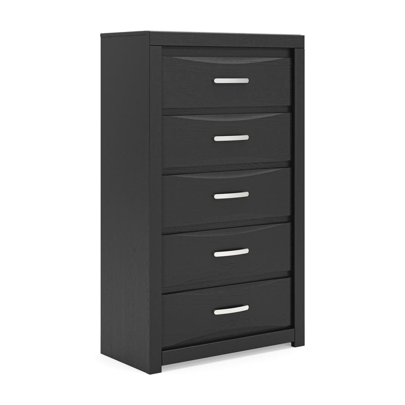 Stabotta - Five Drawer Chest - Black - Furniture Source (IA) 