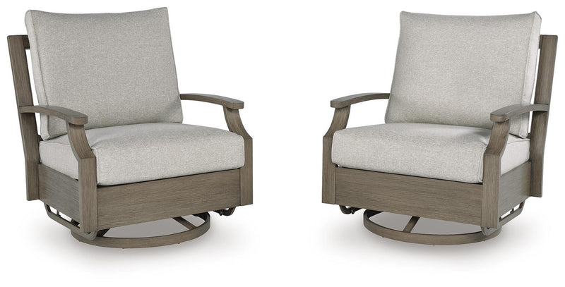 Rainier Ranch - Swivel Glider Chair With Cushion - Brown / Beige