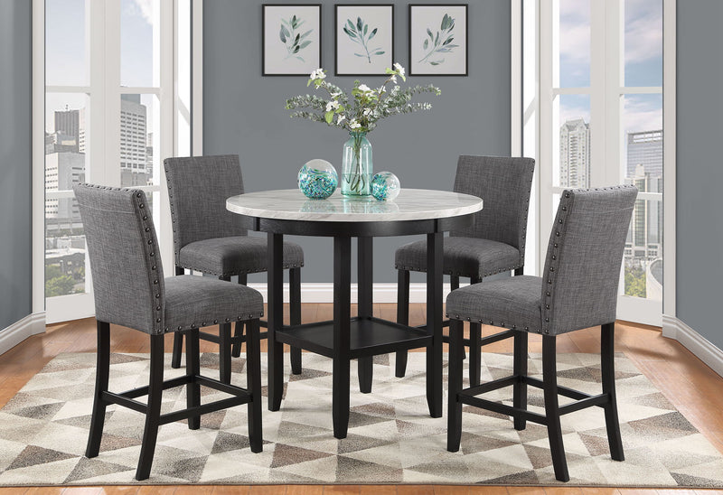 D40011 - 7 Piece Dining Room Set (Bar Table And 6 Bar Stools) - Light Gray