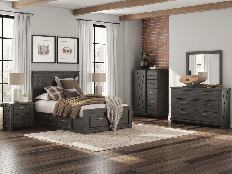 Vonitta Bay - Two Drawer Night Stand - Dark Brown - Furniture Source (IA) 