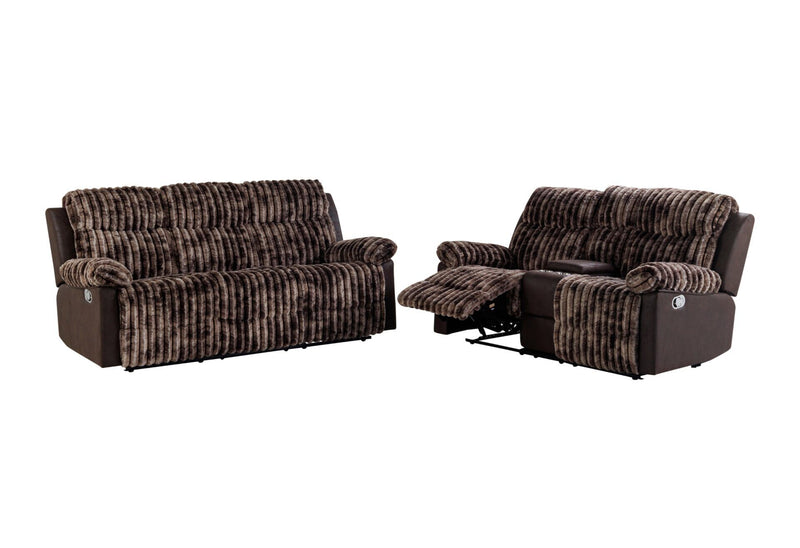 U6028 - Reclining Sofa / Console Reclining Loveseat - Brown