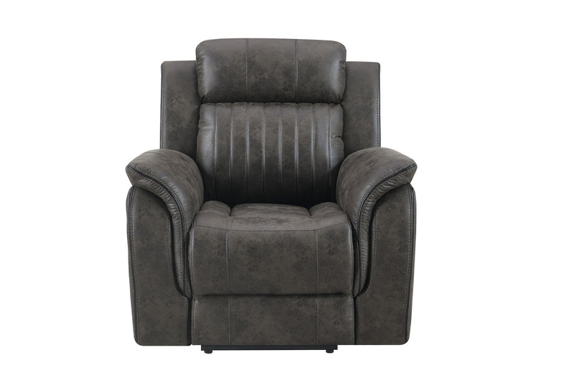 U8517 - 3 Piece Living Room Set (Reclining Sofa / Console Reclining Loveseat / Glider Recliner) - Gray