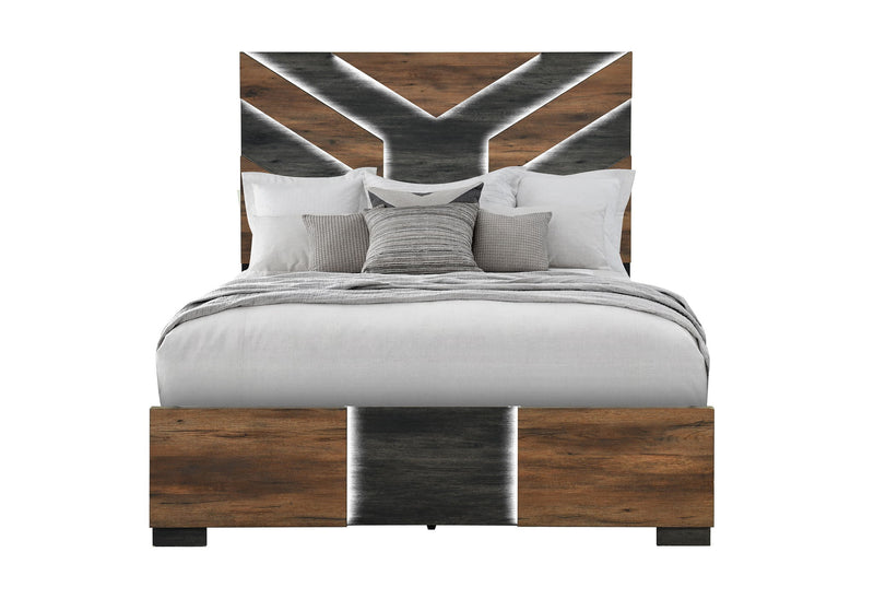 Optimus - 5 Piece Queen Bedroom Set - Black / Brown
