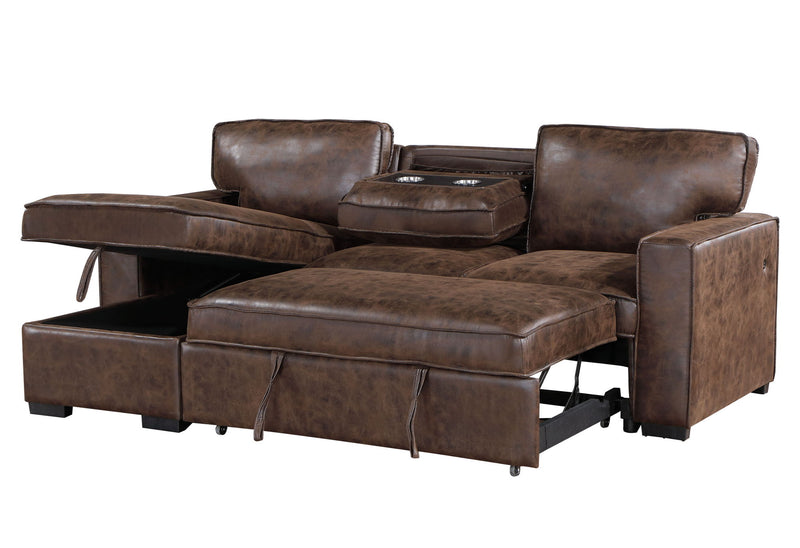 U0203 - Reversible Pullout Sofa Bed - Coffee
