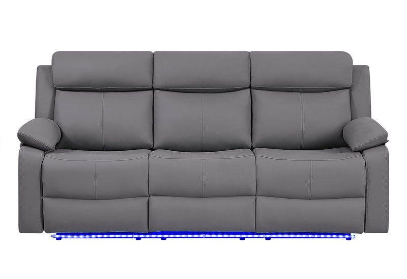 U6026 - 3 Piece Living Room Set (46A Reclining Sofa, Console Reclining Loveseat With Speaker) - Gray