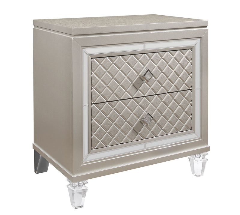 Paris - 4 Piece King Bedroom Set (King Bed With LED, Dresser, Mirror, Nightstand) - Champagne