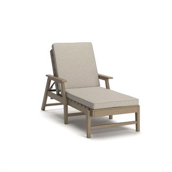 Grover Beach - Chaise Lounge With Cushion - Driftwood - Furniture Source (IA) 