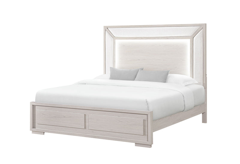 Clara - Queen Bed With LED - Beige