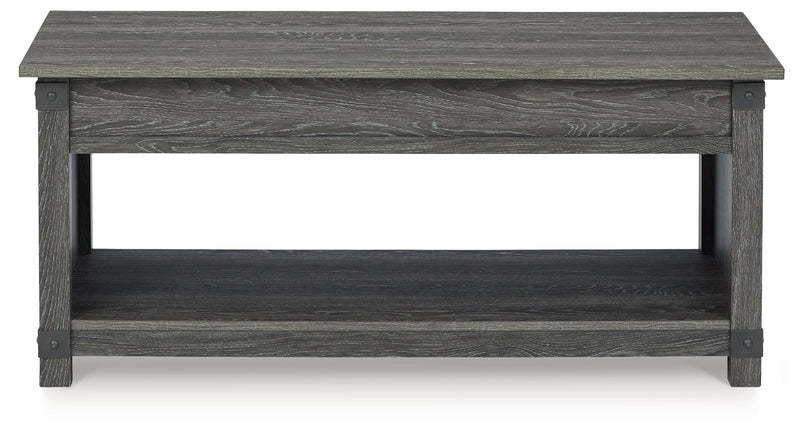 Freedan - Rect Lift Top Cocktail Table - Grayish Brown