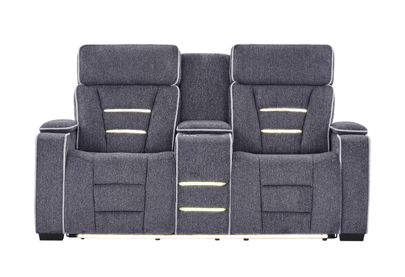 U1895 - P2 Reclining Sofa / Console Reclining Loveseat - Dark Gray
