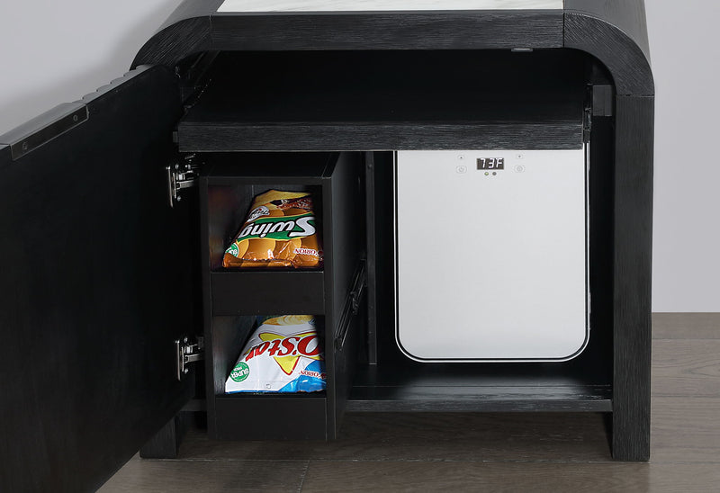 Beckett - Nightstand With LED, Cooler And Speaker - Black / White