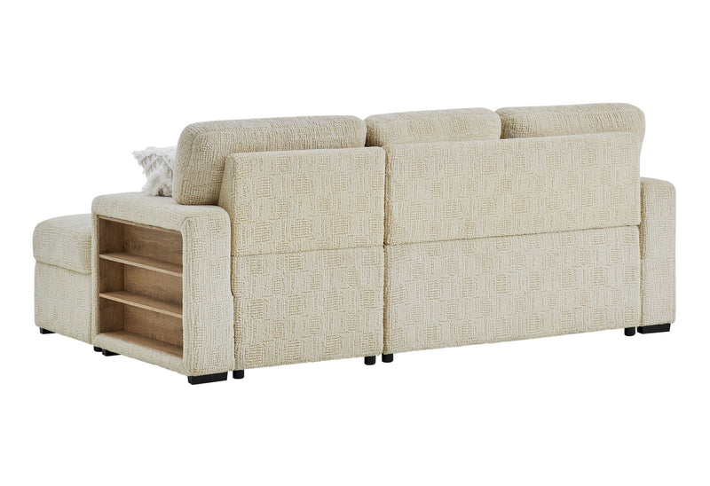 U0222 - Pull Out Sofa Bed With Speaker And 2 Pillows - Cream