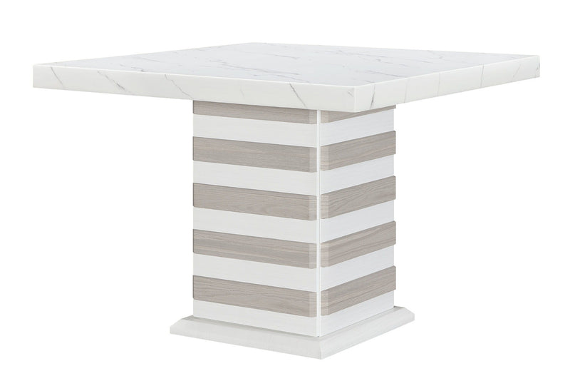 D2507 - 7 Piece Dining Room Set (Bar Table With Hidden Storage In The Base With 6 Bar Stools) - White