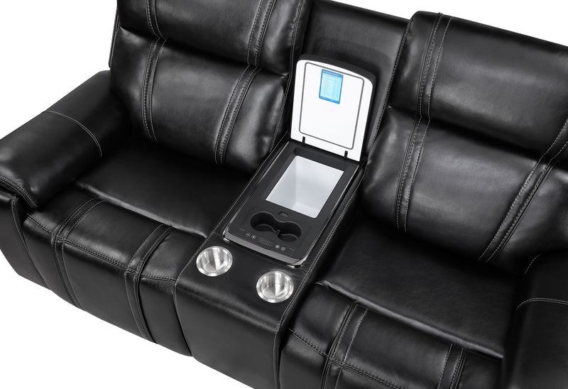 U8880 - 3 Piece Living Room Set (Power Reclining Sofa / Power Console Reclining Loveseat / Power Recliner) - Black
