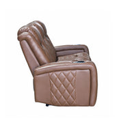 Dorian - Reclining Leather Sofa With Power Headrest And Footrest - Brown - Furniture Source (IA) 
