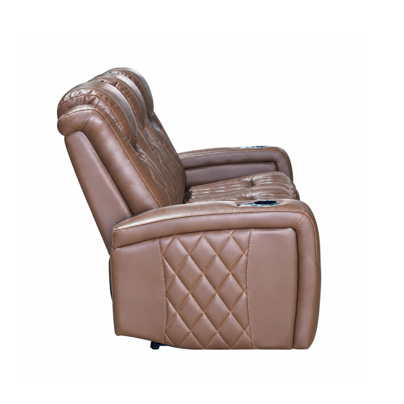 Dorian - Reclining Leather Sofa With Power Headrest And Footrest - Brown - Furniture Source (IA) 