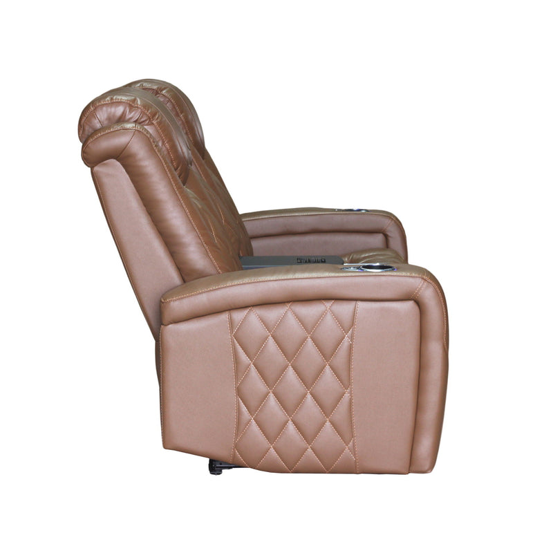Dorian - Reclining Leather Loveseat With Power Headrest, Footrest And Cooler - Brown - Furniture Source (IA) 