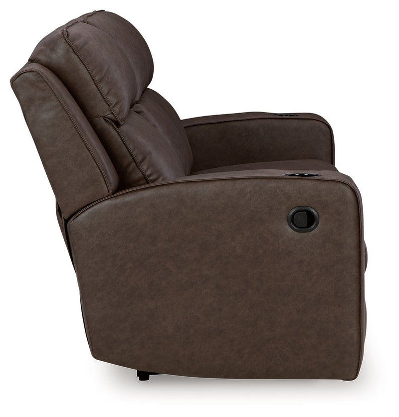 Lavenhorne - Rec Sofa W/Drop Down Table - Granite