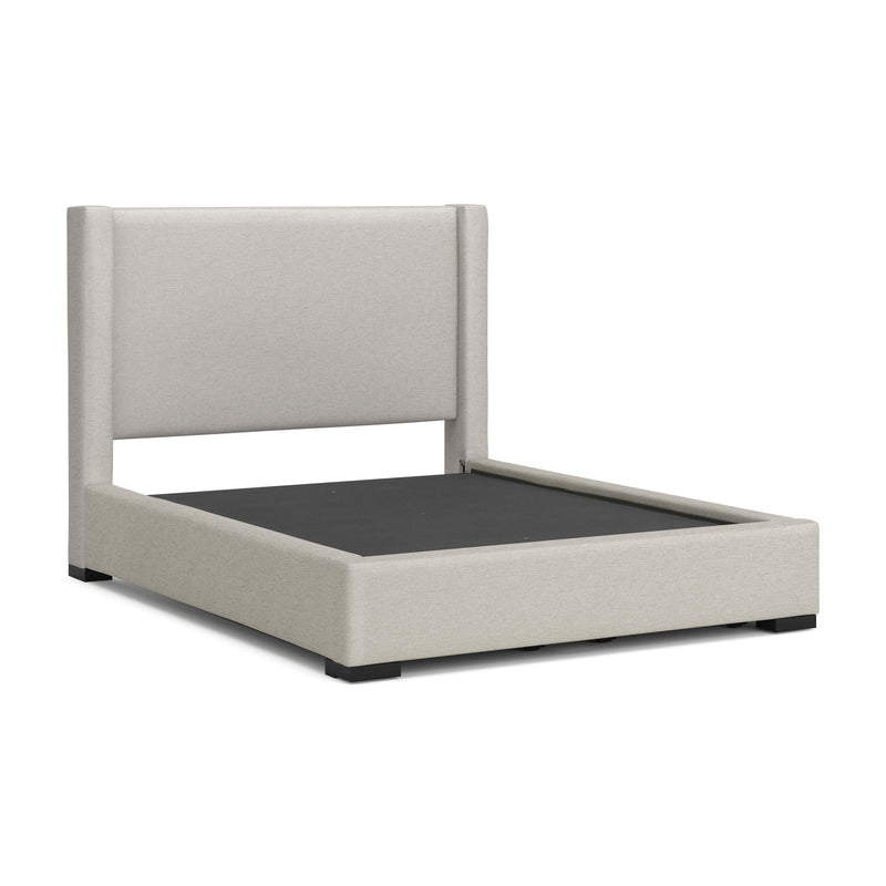 Brozmont - Queen Upholstered Storage Bed - Oatmeal - Furniture Source (IA) 