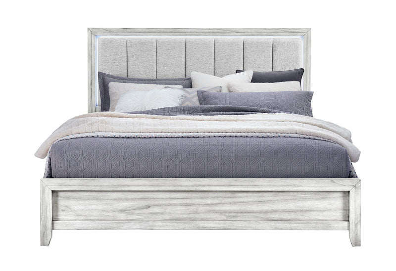 Elsie - 5 Piece King Bedroom Set - Light Gray