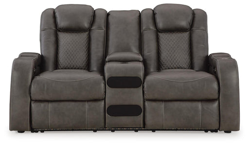 Fyne-Dyme Power Reclining Loveseat with Console - Furniture Source (IA) 