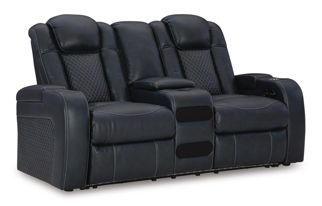Fyne-Dyme Power Reclining Loveseat with Console - Furniture Source (IA) 