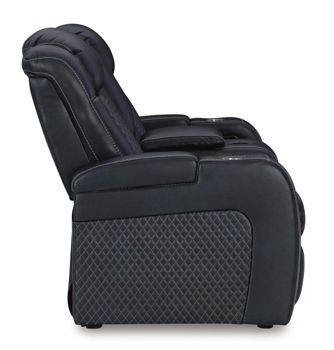 Fyne-Dyme Power Reclining Loveseat with Console - Furniture Source (IA) 