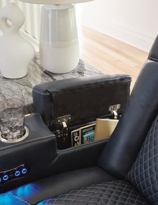 Fyne-Dyme Power Reclining Loveseat with Console - Furniture Source (IA) 