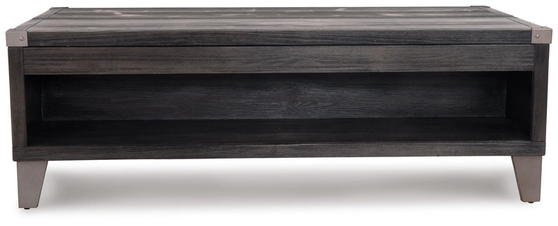 Todoe - Lift Top Cocktail Table - Dark Gray