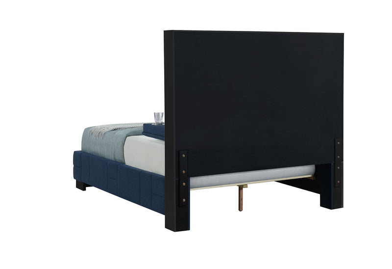Oscar - Queen Bed Without Wood Trim - Navy Blue