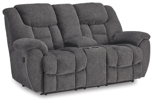 Foreside Reclining Loveseat with Console - Furniture Source (IA) 