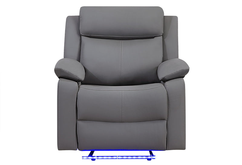 U6026 - 3 Piece Living Room Set (46A Reclining Sofa, Console Reclining Loveseat With Speaker And Glider Recliner) - Gray
