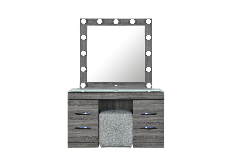 Lexi - Vanity Accessory Stool - Gray