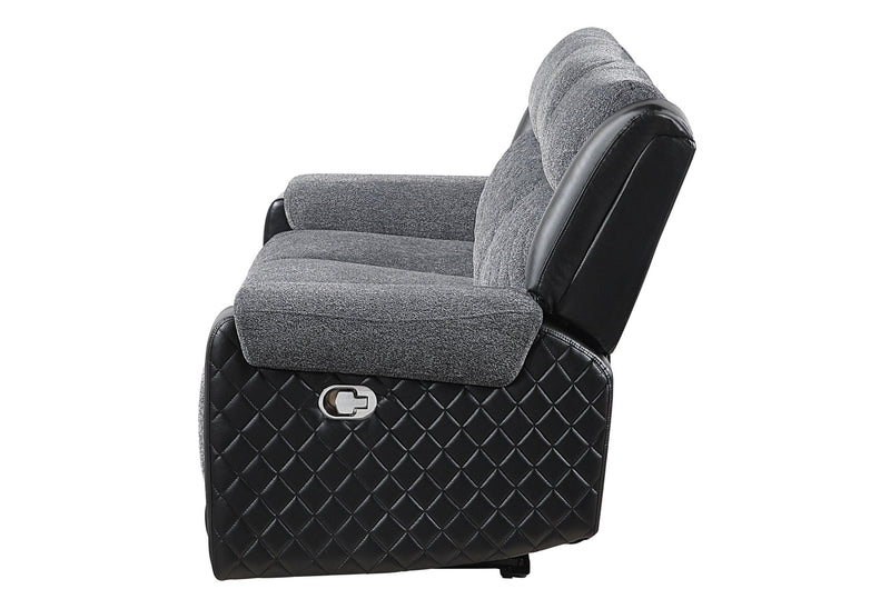 U5914 - 3 Piece Living Room Set (Reclining Sofa / Console Reclining Loveseat / Recliner) - Gray / Black