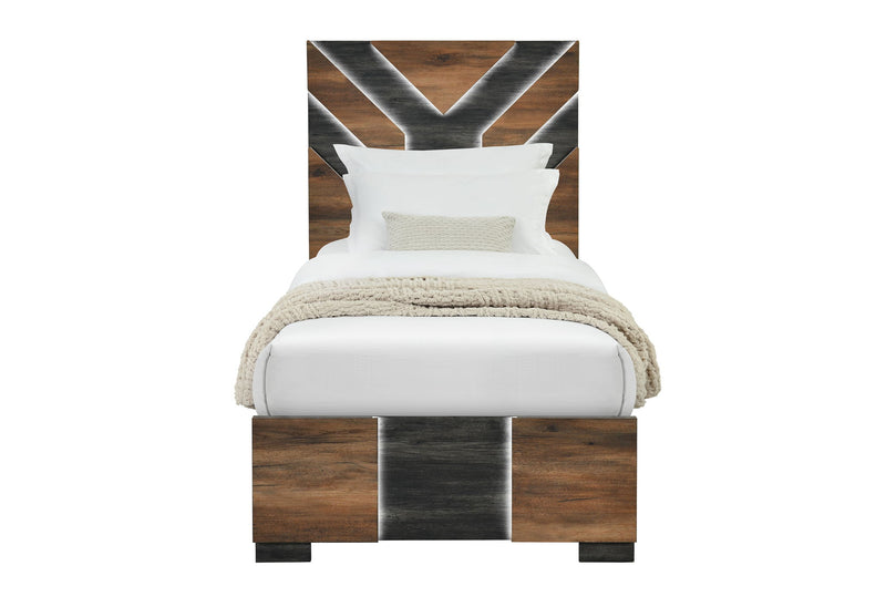 Optimus - 5 Piece Full Bedroom Set - Black / Brown