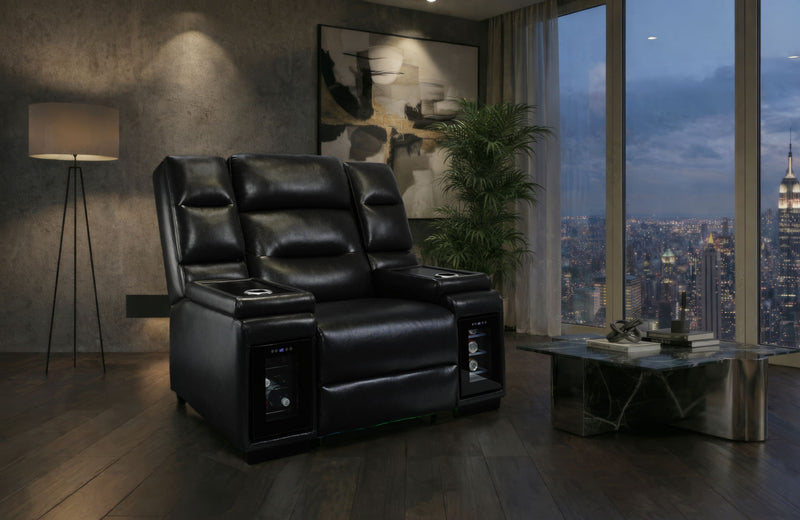 MVP - Power Recliner With Power Headrest - Blanche Black