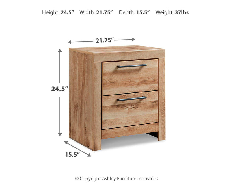 Hyanna - Two Drawer Night Stand - Tan Brown