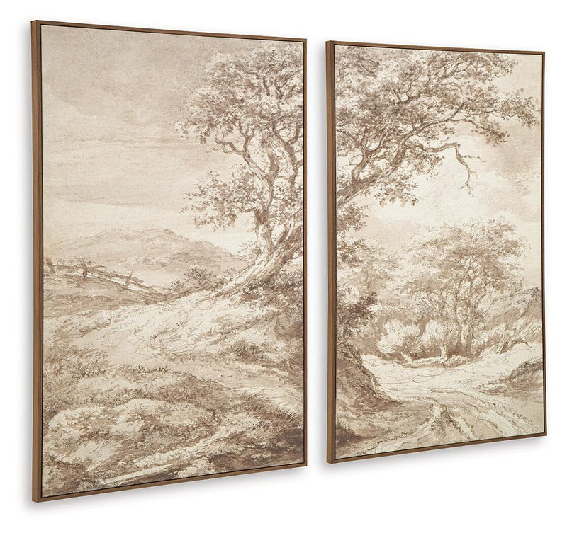Stormish - Wall Art Set (Set of 2) - Beige / Brown