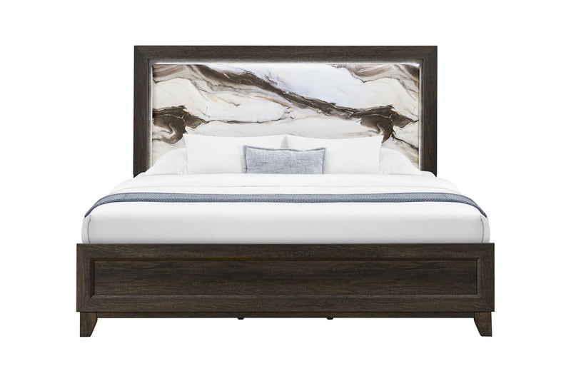 Harmony - Full Bed With LED - Dark Brown