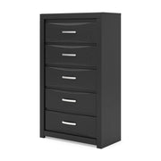 Stabotta - Five Drawer Chest - Black - Furniture Source (IA) 