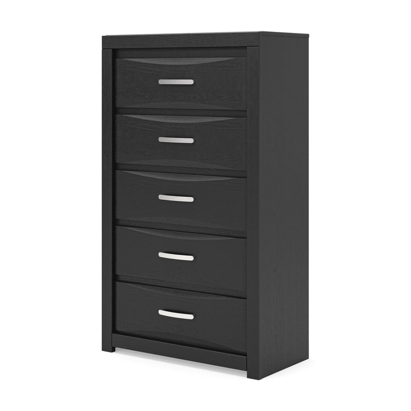 Stabotta - Five Drawer Chest - Black - Furniture Source (IA) 