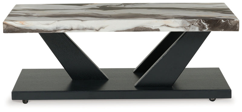 Cendill - Occasional Table Set (Set of 3) - Dark Brown / White / Black