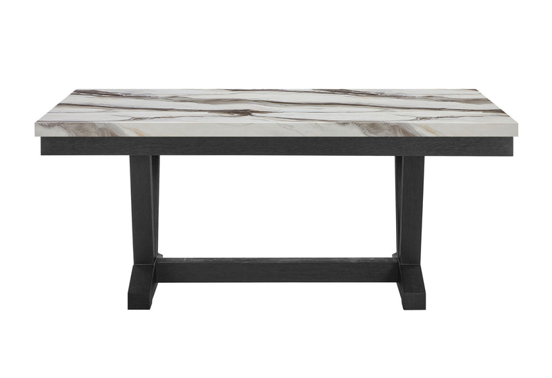 D1319 - 6 Piece Dining Room Set (Dining Table, 4 Dining Chair And Bench) - Black / Light Gray / White