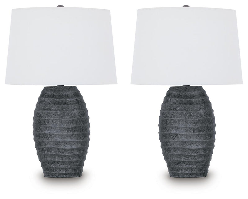 Caronick - Poly Table Lamp (Set of 2) - Antique Silver Finish
